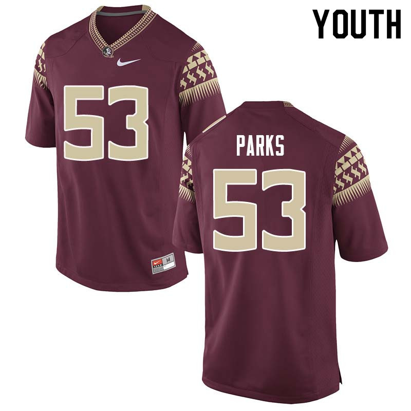Youth #53 JaLen Parks Florida State Seminoles College Football Jerseys Sale-Garnet - Click Image to Close